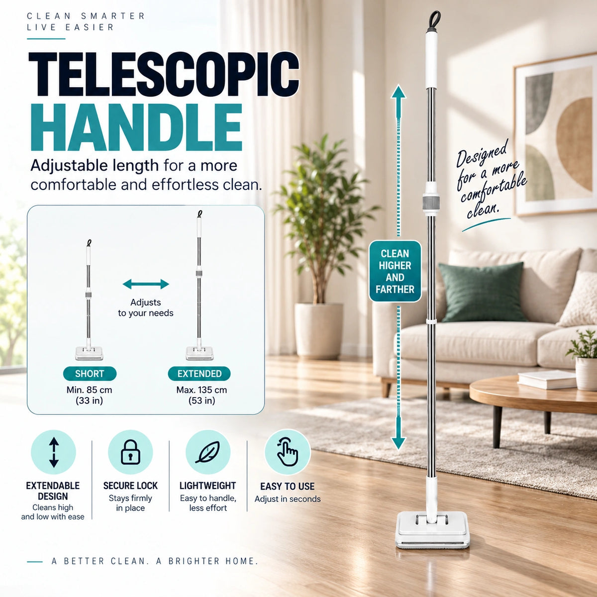 Comodi Glide Pro Telescopic Mop